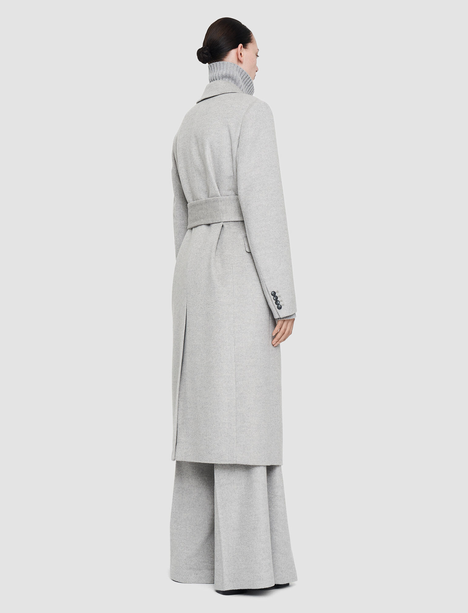 Joseph, Watermark Wool Clichy Coat, in Light Grey Melange